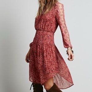 Free people -Floral Red Dress
